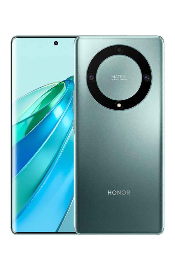 Honor Magic 5 Cellphone in Green, Front and Back